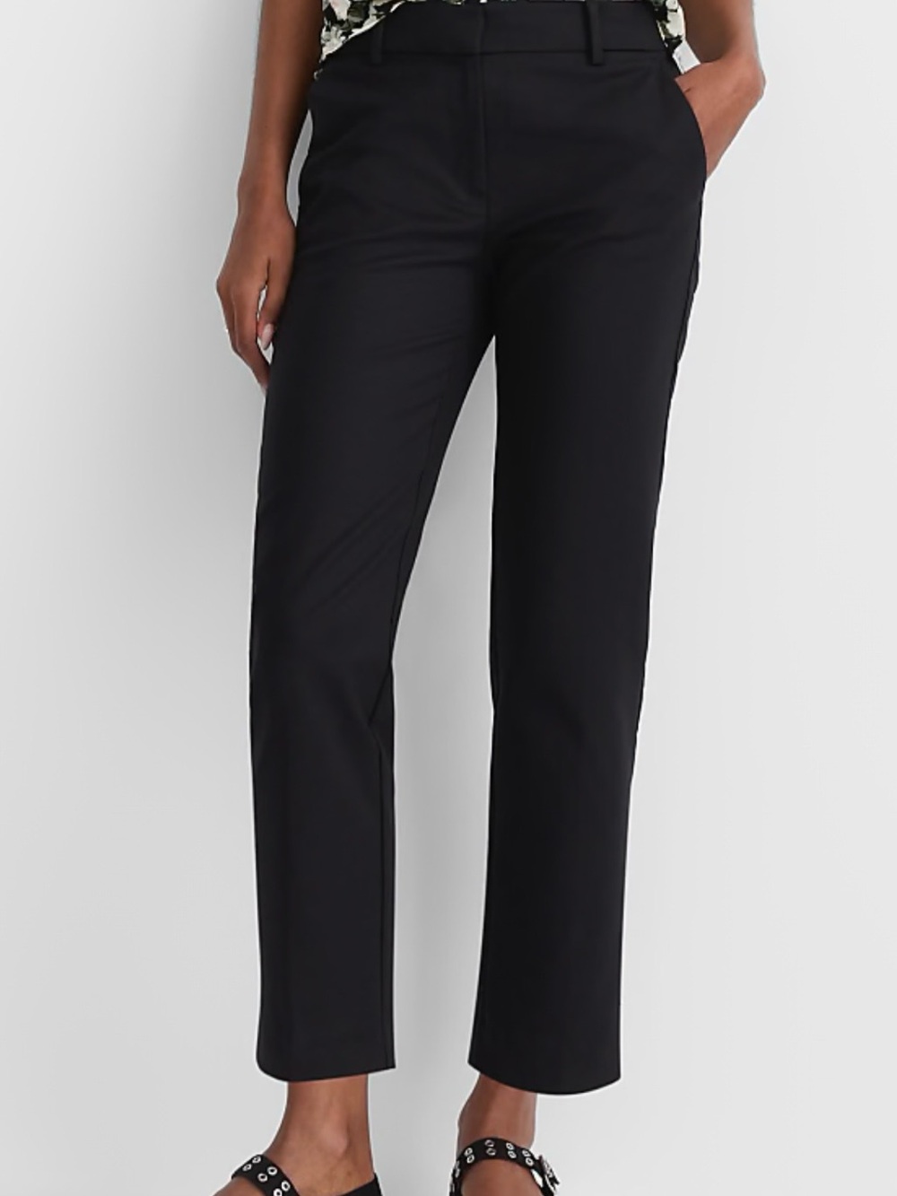 LOFT Black Straight-Leg The Riviera Pant